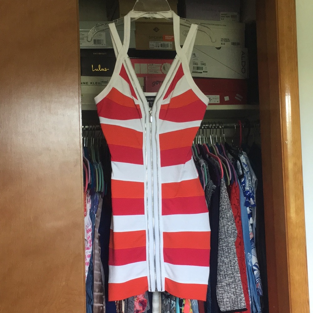 Bebe colorblock zip up dress